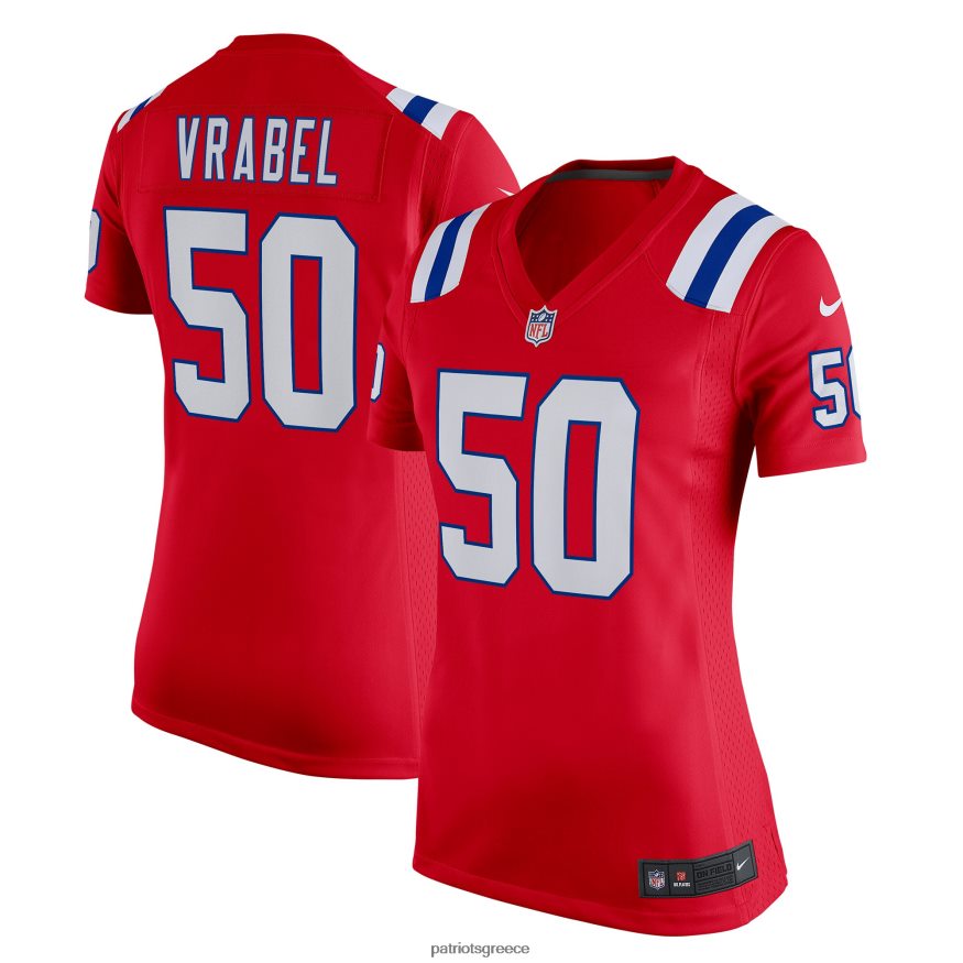 Patriots Jersey φανέλα nike mike vrabel red συνταξιούχος παιχνίδι γυναίκες είδη ένδυσης VPDHTZ1161