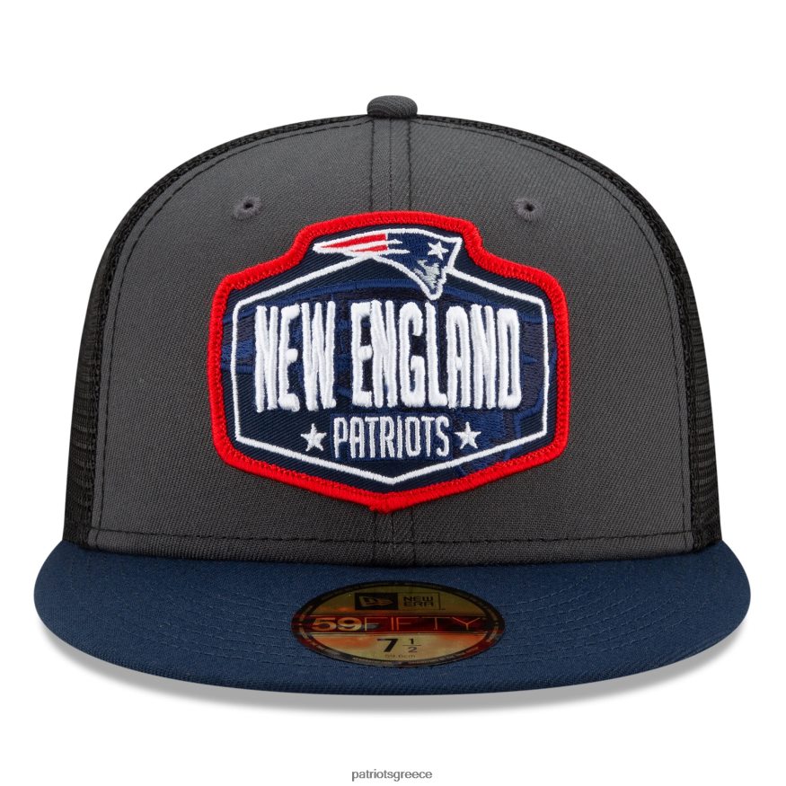 Patriots Jersey γραφίτης νέας εποχής/ναυτικό 2021 nfl σχέδιο επί σκηνής 5950 εφαρμοστό καπέλο άνδρες αξεσουάρ VPDHTZ358