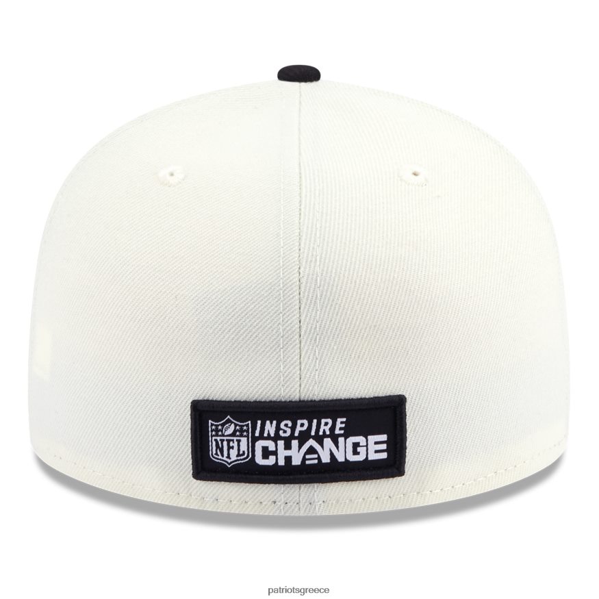 Patriots Jersey νέας εποχής κρέμα/μαύρο 2022 inspire change 59fifty εφαρμοστό καπέλο άνδρες αξεσουάρ VPDHTZ259