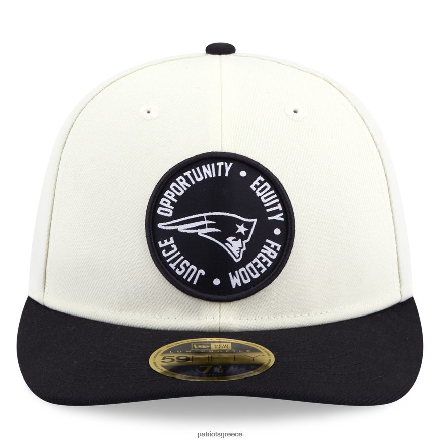 Patriots Jersey νέας εποχής κρέμα/μαύρο 2022 inspire change 59fifty εφαρμοστό καπέλο χαμηλού προφίλ άνδρες αξεσουάρ VPDHTZ298