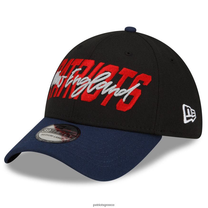 Patriots Jersey νέας εποχής μαύρο/ναυτικό 2022 nfl draft 39thirty flex καπέλο άνδρες αξεσουάρ VPDHTZ373