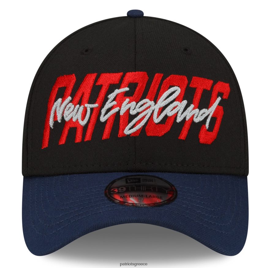 Patriots Jersey νέας εποχής μαύρο/ναυτικό 2022 nfl draft 39thirty flex καπέλο άνδρες αξεσουάρ VPDHTZ373