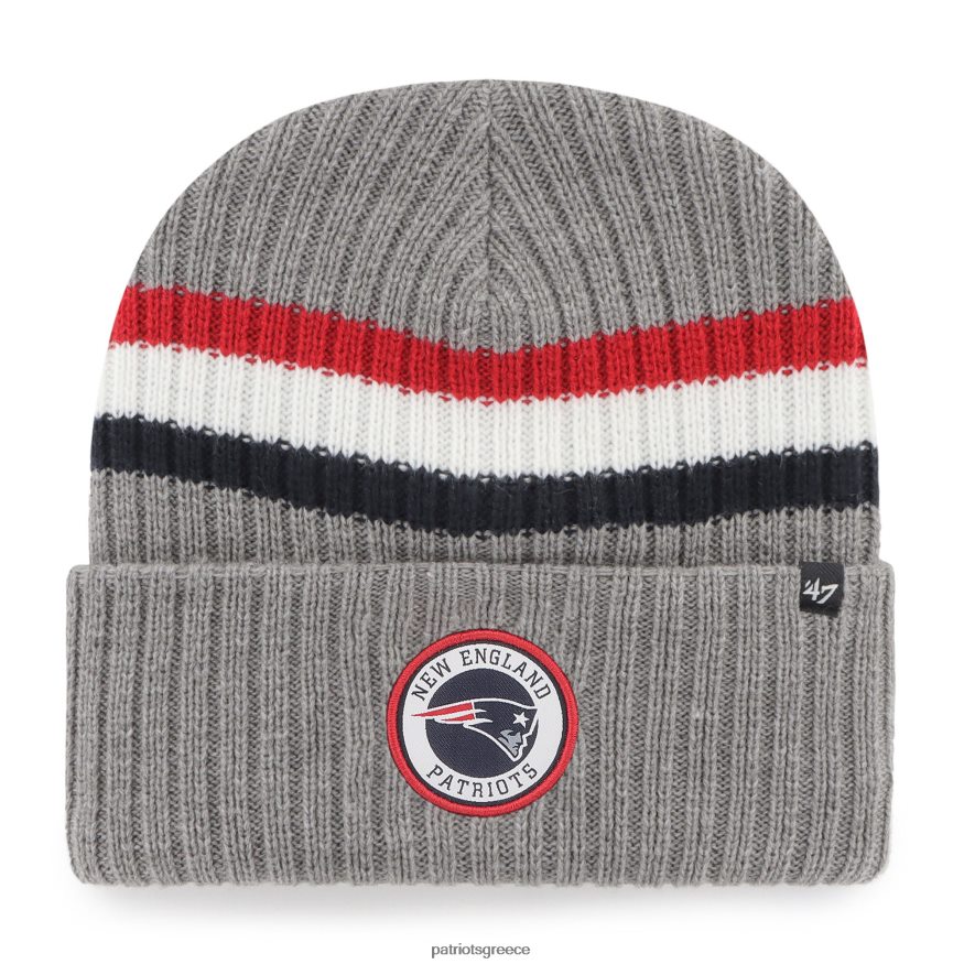 Patriots Jersey Πλεκτό καπέλο 47 γκρι highline με μανσέτες άνδρες αξεσουάρ VPDHTZ444