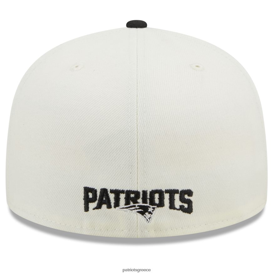Patriots Jersey συλλογή νέας εποχής κρέμα/μαύρο χρώμιο 59fifty εφαρμοστό καπέλο άνδρες αξεσουάρ VPDHTZ159