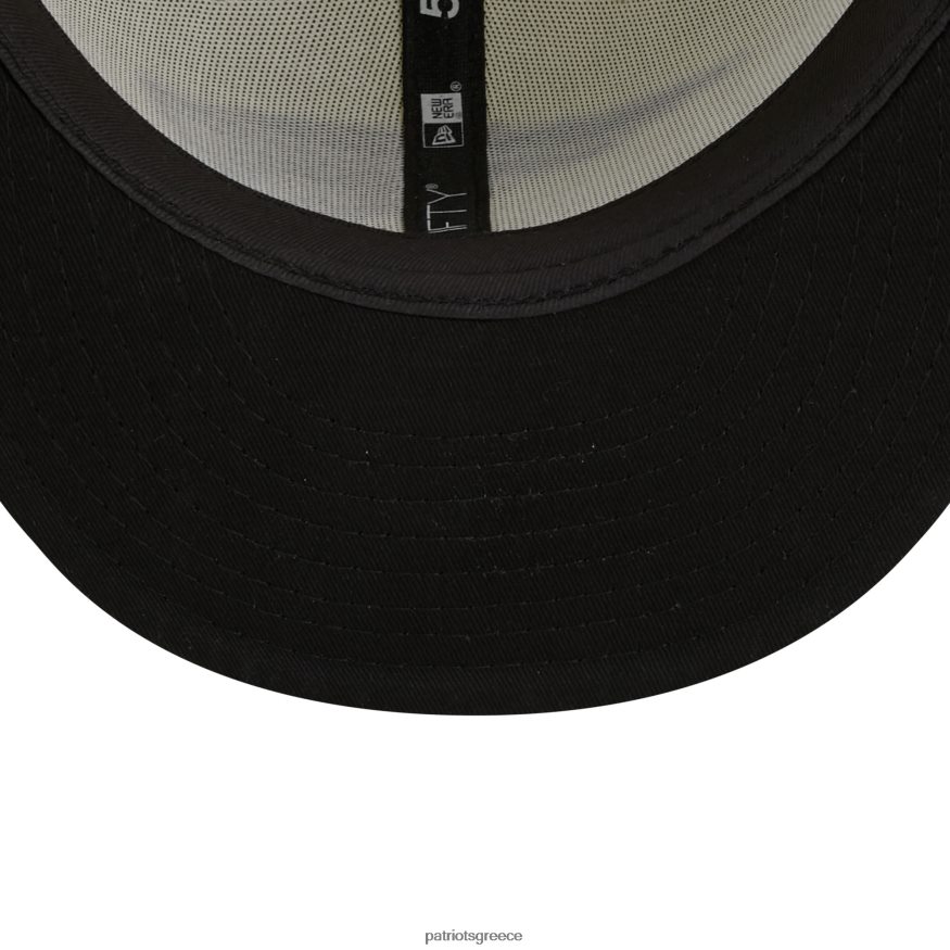 Patriots Jersey συλλογή νέας εποχής κρέμα/μαύρο χρώμιο 59fifty εφαρμοστό καπέλο άνδρες αξεσουάρ VPDHTZ159