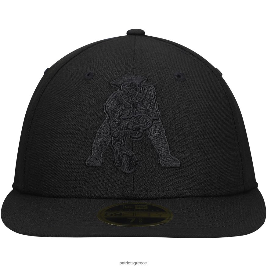 Patriots Jersey μαύρο ιστορικό λογότυπο νέας εποχής μαύρο σε μαύρο χαμηλού προφίλ 59fifty ii εφαρμοστό καπέλο άνδρες αξεσουάρ VPDHTZ279