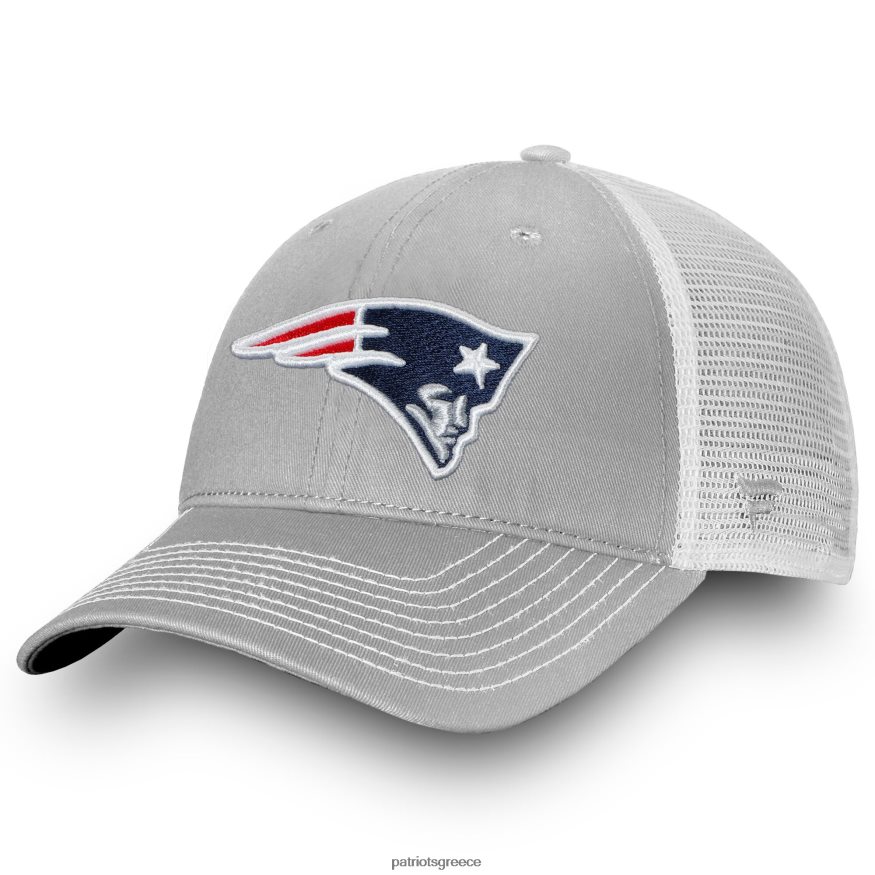 Patriots Jersey φανατικοί επώνυμα γκρι/λευκό βασικό μη δομημένο ρυθμιζόμενο καπέλο φορτηγατζή άνδρες αξεσουάρ VPDHTZ193