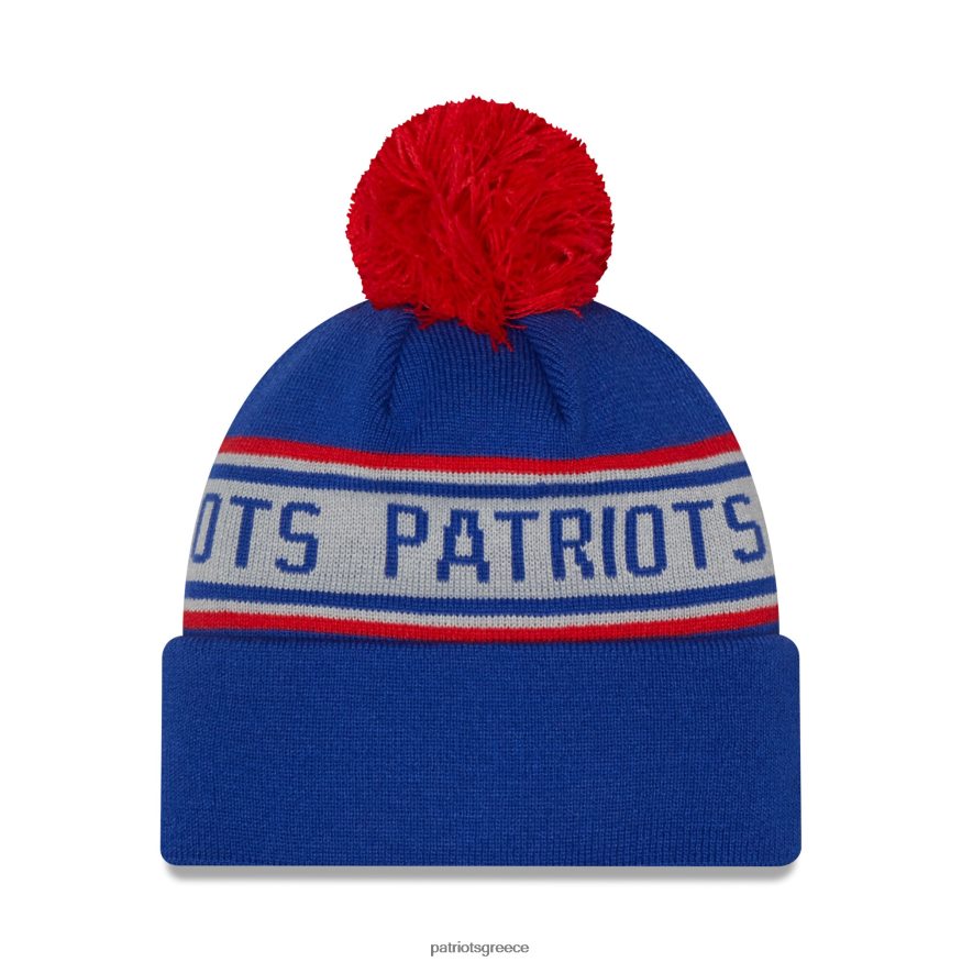 Patriots Jersey νέας εποχής βασιλικό ιστορικό λογότυπο επανάληψη πλεκτό καπέλο με μανσέτες με πομ άνδρες αξεσουάρ VPDHTZ320