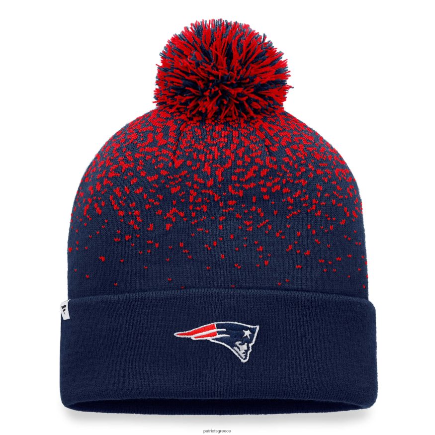 Patriots Jersey φανατικοί επώνυμο navy iconic ντεγκραντέ πλεκτό καπέλο με μανσέτες με πομ άνδρες αξεσουάρ VPDHTZ441