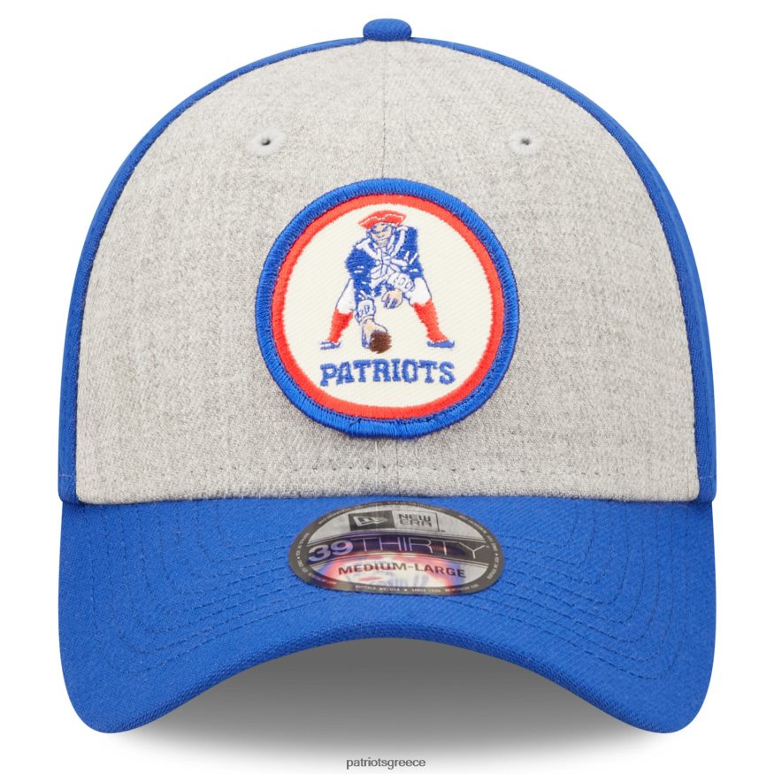 Patriots Jersey new era heathered gray/navy 2022 sideline 39thirty history flex hat άνδρες αξεσουάρ VPDHTZ149