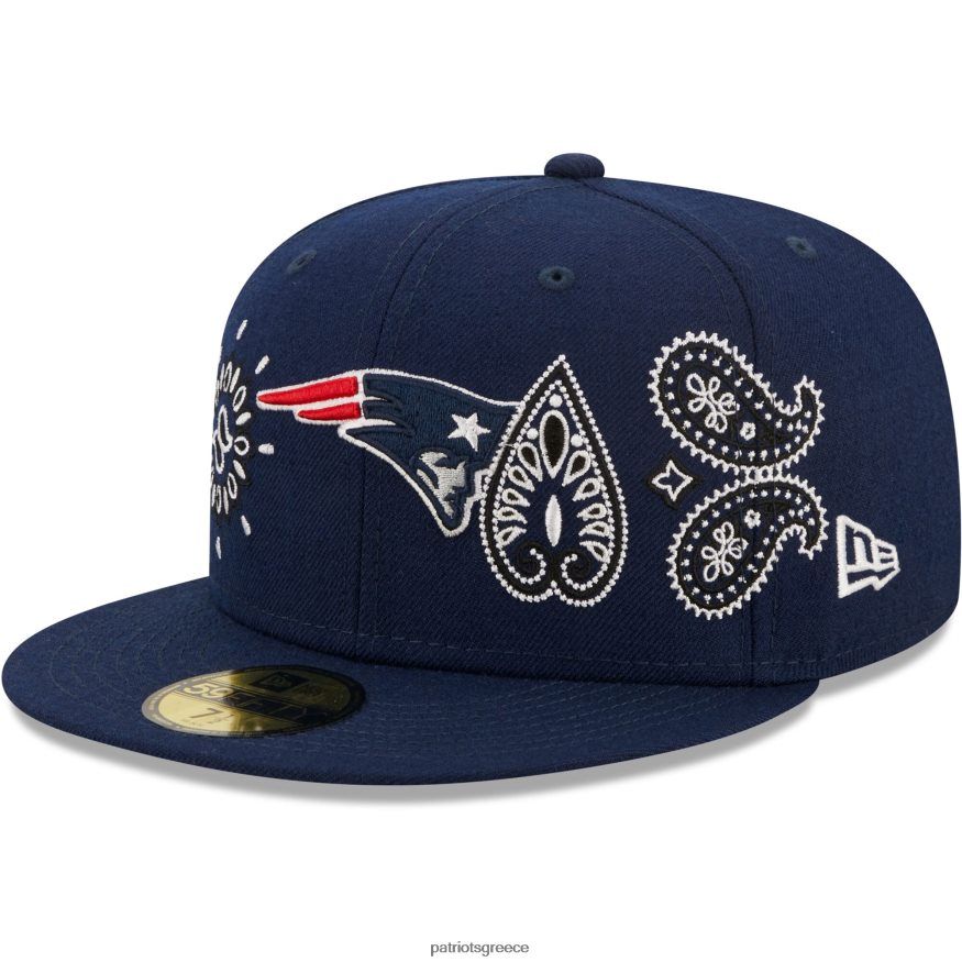 Patriots Jersey new era navy bandana 59fifty εφαρμοστό καπέλο άνδρες αξεσουάρ VPDHTZ408