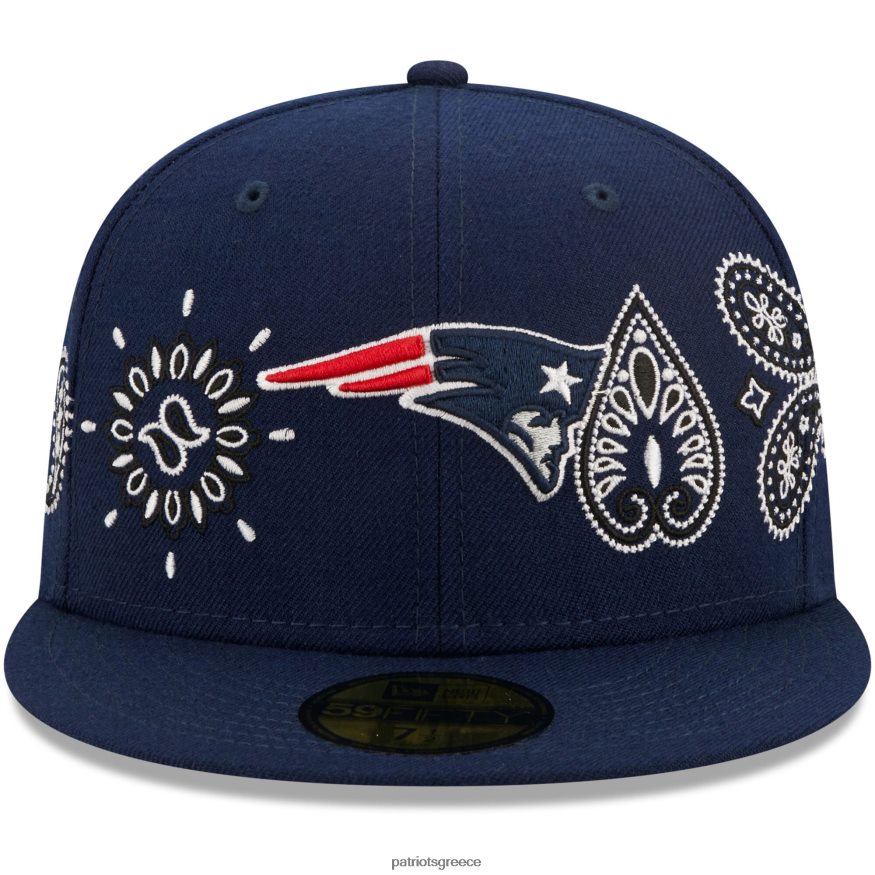 Patriots Jersey new era navy bandana 59fifty εφαρμοστό καπέλο άνδρες αξεσουάρ VPDHTZ408