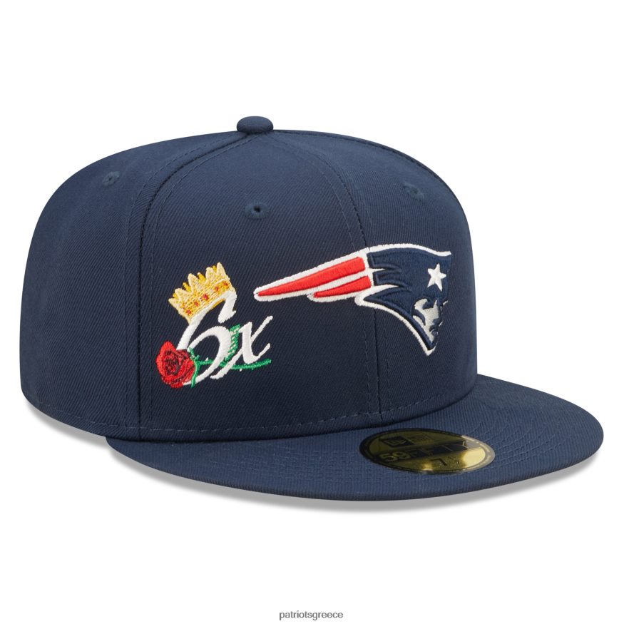 Patriots Jersey new era navy crown 6x super bowl πρωταθλητές 59fifty εφαρμοστό καπέλο άνδρες αξεσουάρ VPDHTZ255