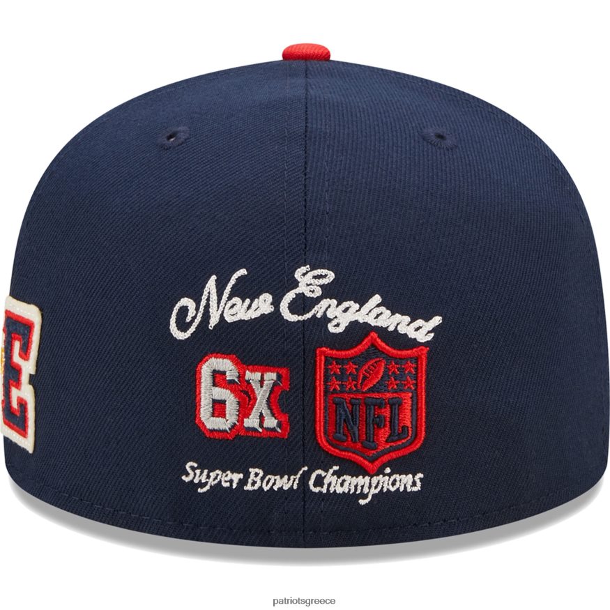 Patriots Jersey new era navy/red super bowl xxxvi letterman 59fifty εφαρμοστό καπέλο άνδρες αξεσουάρ VPDHTZ213