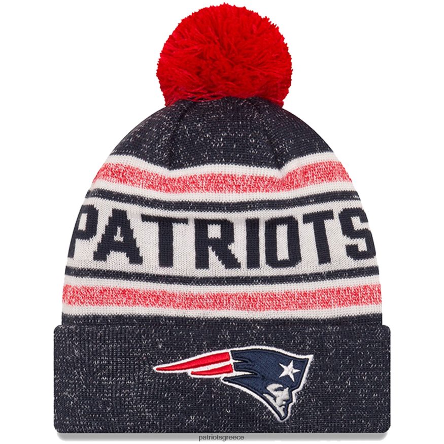 Patriots Jersey new era navy toasty κάλυμμα πλεκτό καπέλο με μανσέτες με πομ άνδρες αξεσουάρ VPDHTZ386