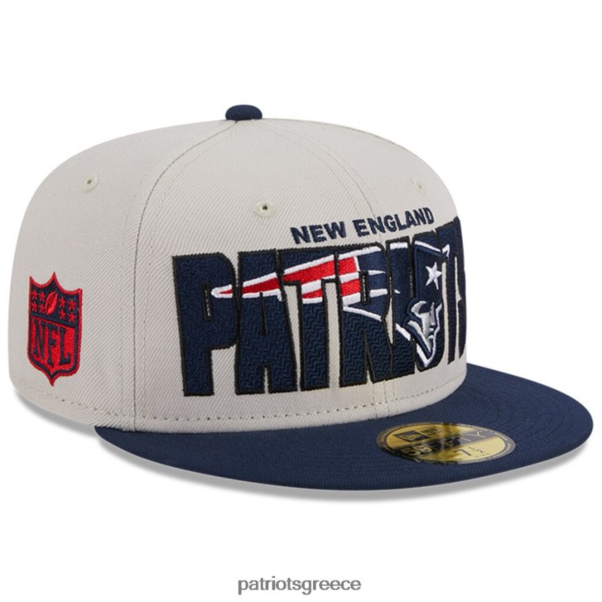 Patriots Jersey new era stone/navy 2023 nfl draft on stage 59fifty fitted hat άνδρες αξεσουάρ VPDHTZ115