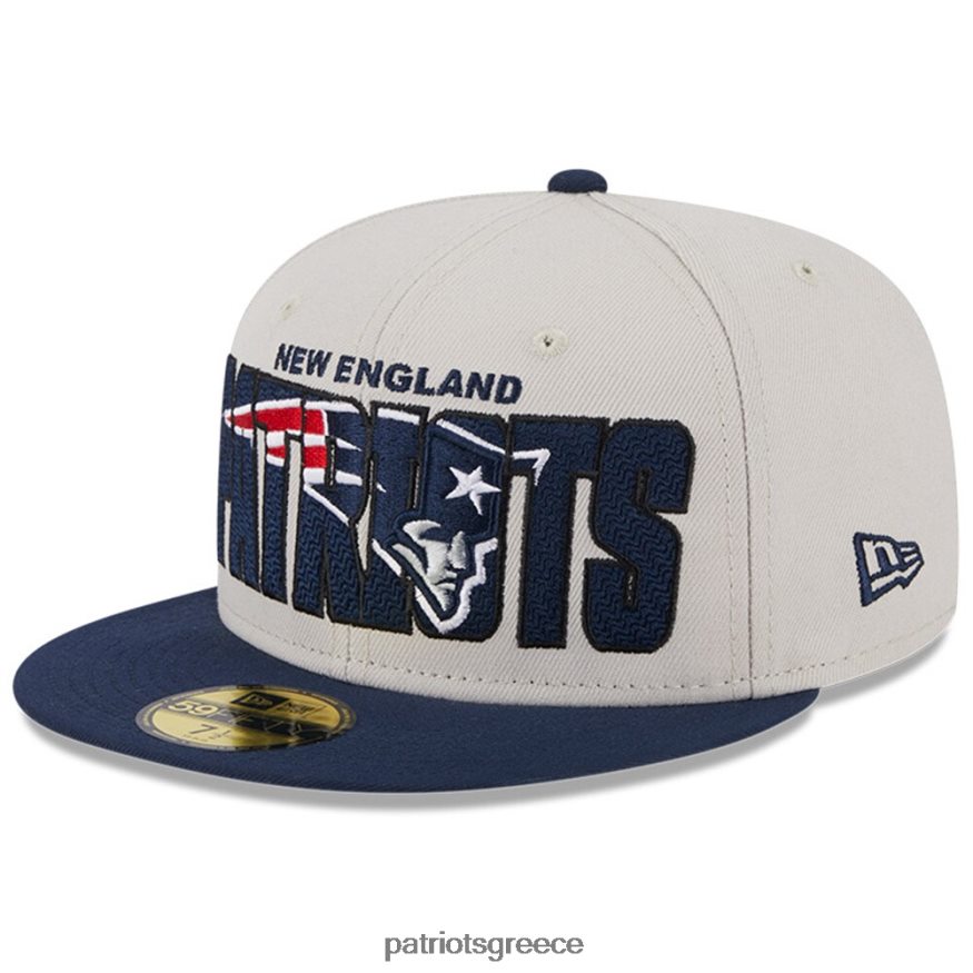 Patriots Jersey new era stone/navy 2023 nfl draft on stage 59fifty fitted hat άνδρες αξεσουάρ VPDHTZ115