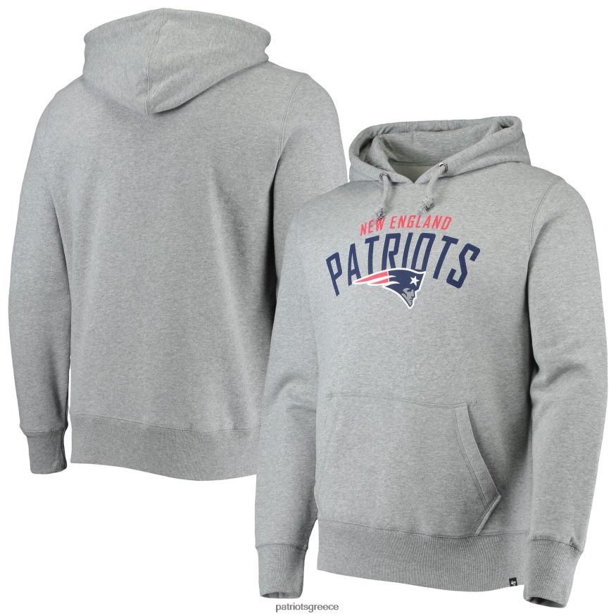 Patriots Jersey Πουλόβερ με κουκούλα με 47 ερεκέδες γκρι outrush άνδρες είδη ένδυσης VPDHTZ564