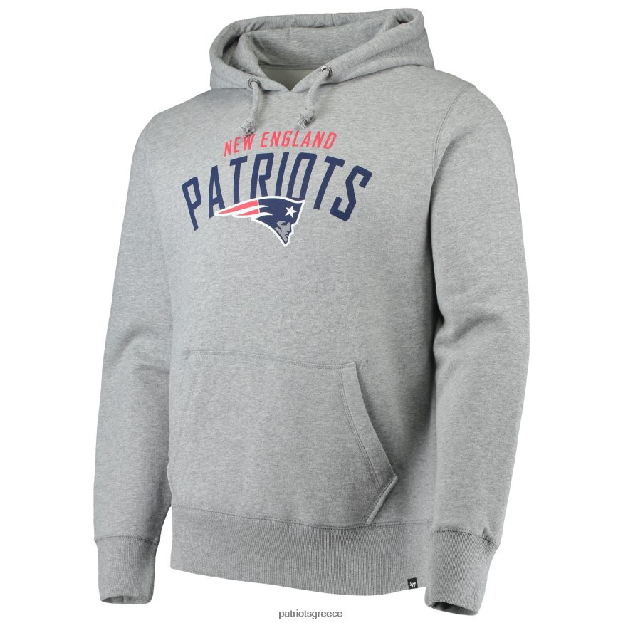 Patriots Jersey Πουλόβερ με κουκούλα με 47 ερεκέδες γκρι outrush άνδρες είδη ένδυσης VPDHTZ564