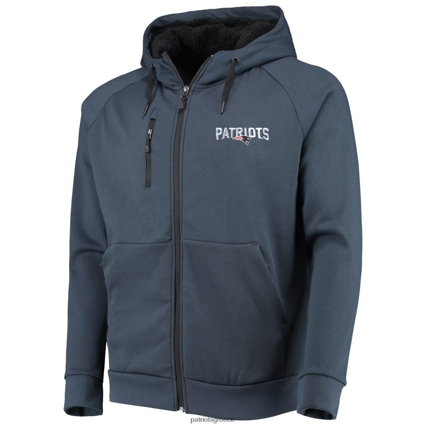 Patriots Jersey Dunbrooke navy shag με κουκούλα ρεγκλάν τριπλής με φερμουάρ άνδρες είδη ένδυσης VPDHTZ569