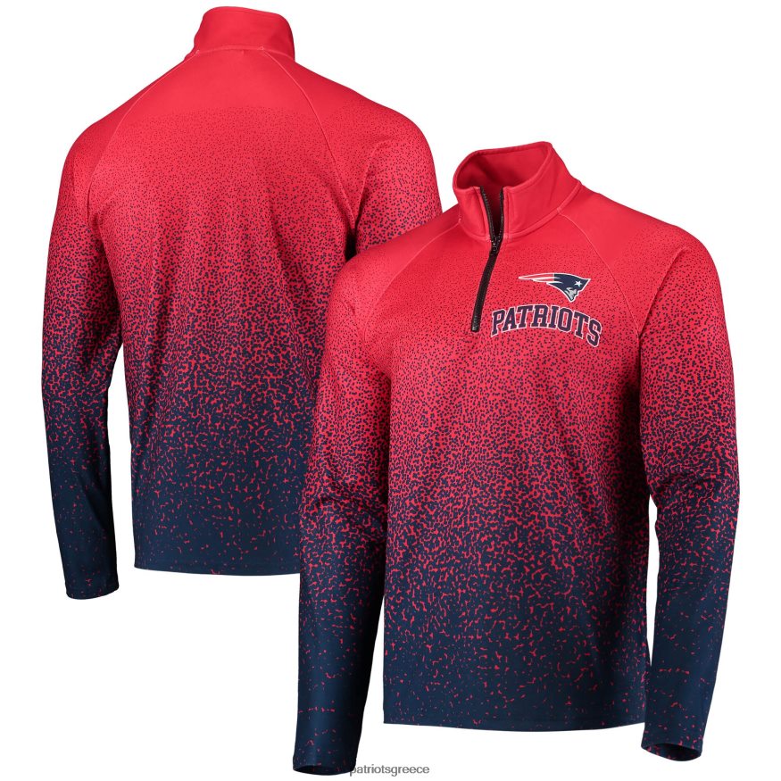 Patriots Jersey Foco κόκκινο/ναυτικό ντεγκραντέ ρεγκλάν σακάκι με τέταρτο φερμουάρ άνδρες είδη ένδυσης VPDHTZ811