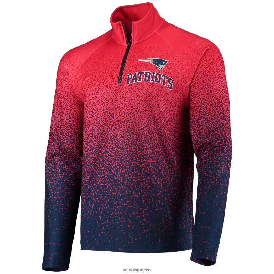 Patriots Jersey Foco κόκκινο/ναυτικό ντεγκραντέ ρεγκλάν σακάκι με τέταρτο φερμουάρ άνδρες είδη ένδυσης VPDHTZ811