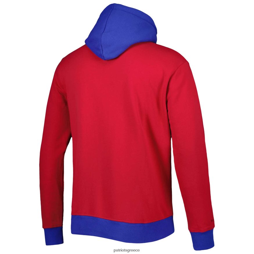 Patriots Jersey Mitchell & ness κόκκινο/ναυτικό μεγάλο και ψηλό μεγάλο πουλόβερ με κουκούλα άνδρες είδη ένδυσης VPDHTZ658