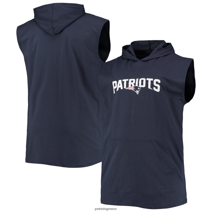 Patriots Jersey αμάνικο πουλόβερ με κουκούλα ναυτικού μεγάλου και ψηλού μυός άνδρες είδη ένδυσης VPDHTZ495