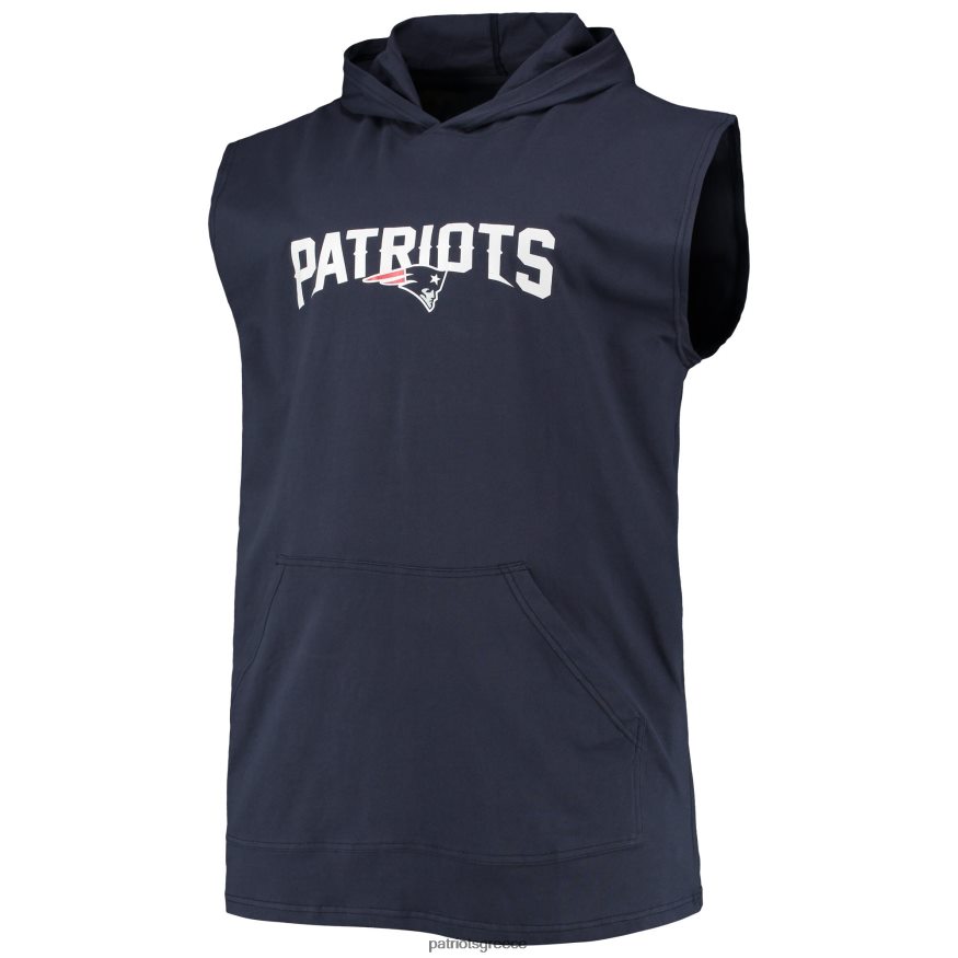 Patriots Jersey αμάνικο πουλόβερ με κουκούλα ναυτικού μεγάλου και ψηλού μυός άνδρες είδη ένδυσης VPDHTZ495