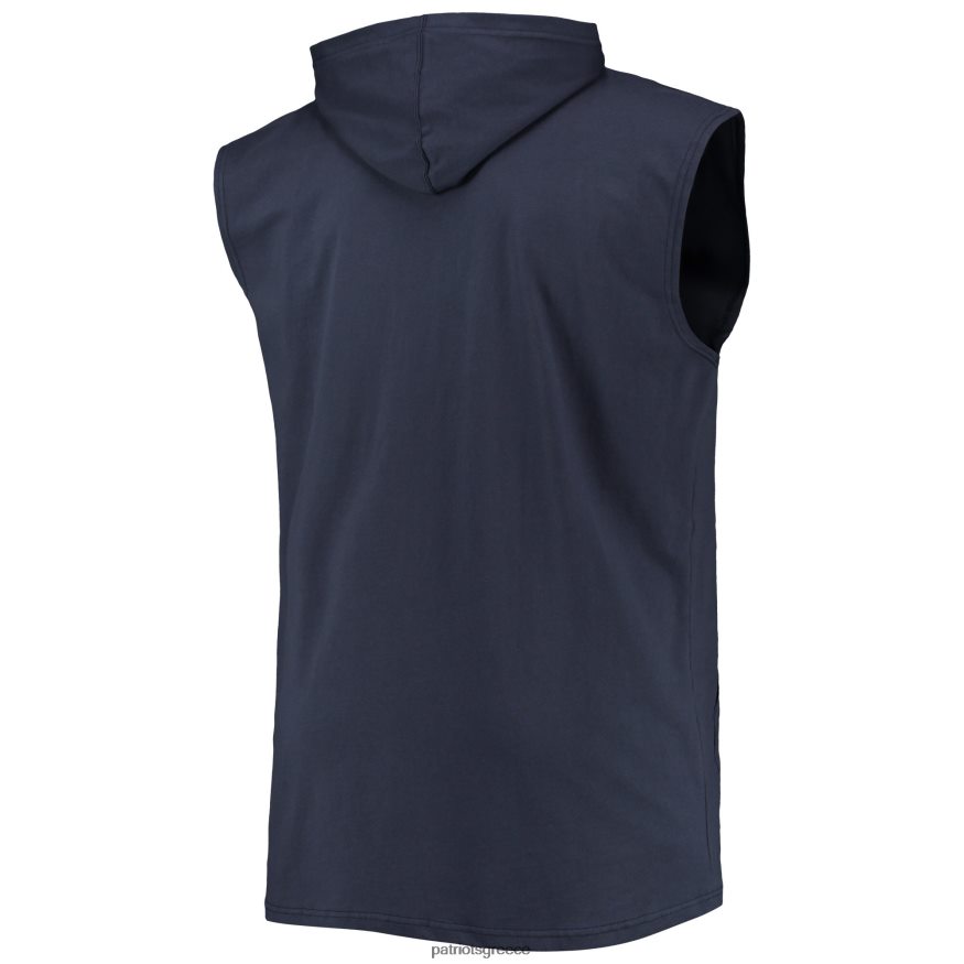 Patriots Jersey αμάνικο πουλόβερ με κουκούλα ναυτικού μεγάλου και ψηλού μυός άνδρες είδη ένδυσης VPDHTZ495