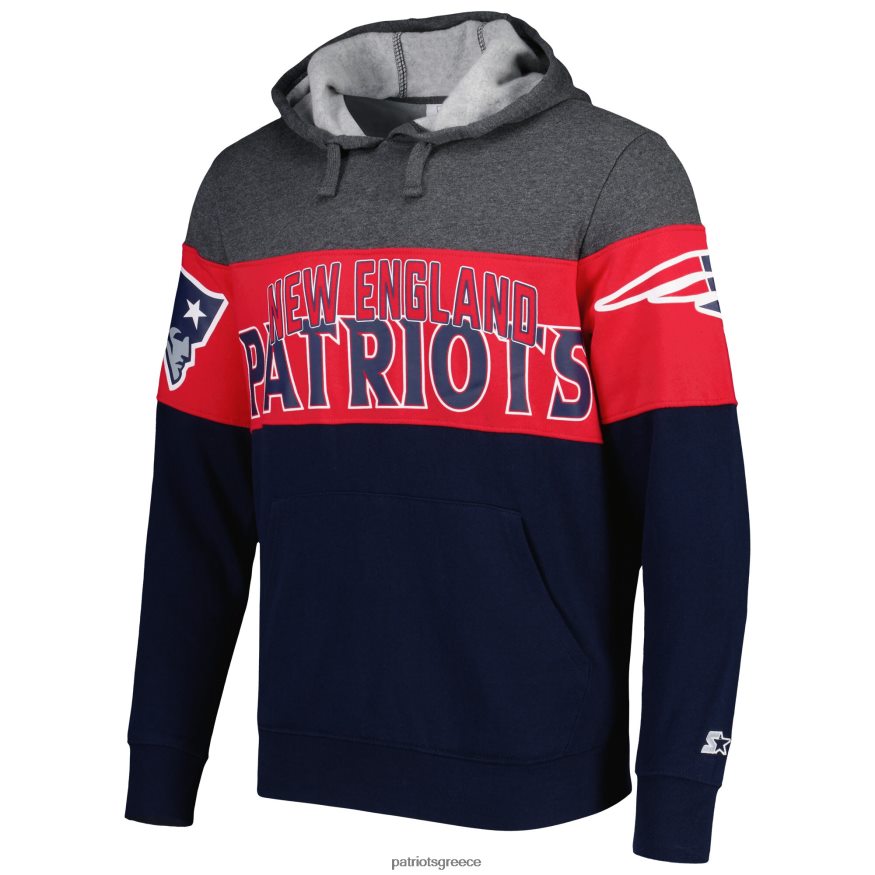 Patriots Jersey κουκούλα με κουκούλα με κάρβουνο ρείκι/ναυτικό ακραίο πουλόβερ άνδρες είδη ένδυσης VPDHTZ517
