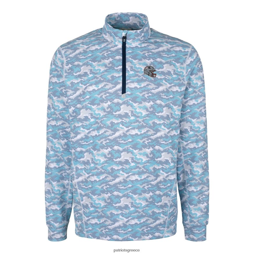 Patriots Jersey Μπλουζάκι πουλόβερ με ανοιχτό γαλάζιο κράνος με εμπριμέ στάμπα με τέταρτο άνδρες είδη ένδυσης VPDHTZ523