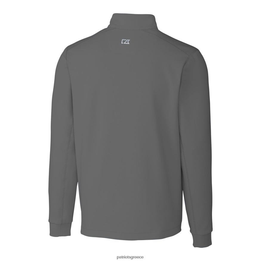 Patriots Jersey Μπλουζάκι πουλόβερ με τεντωμένο τέταρτο με φερμουάρ, τραβέρσα σε γκρι κράνος άνδρες είδη ένδυσης VPDHTZ542