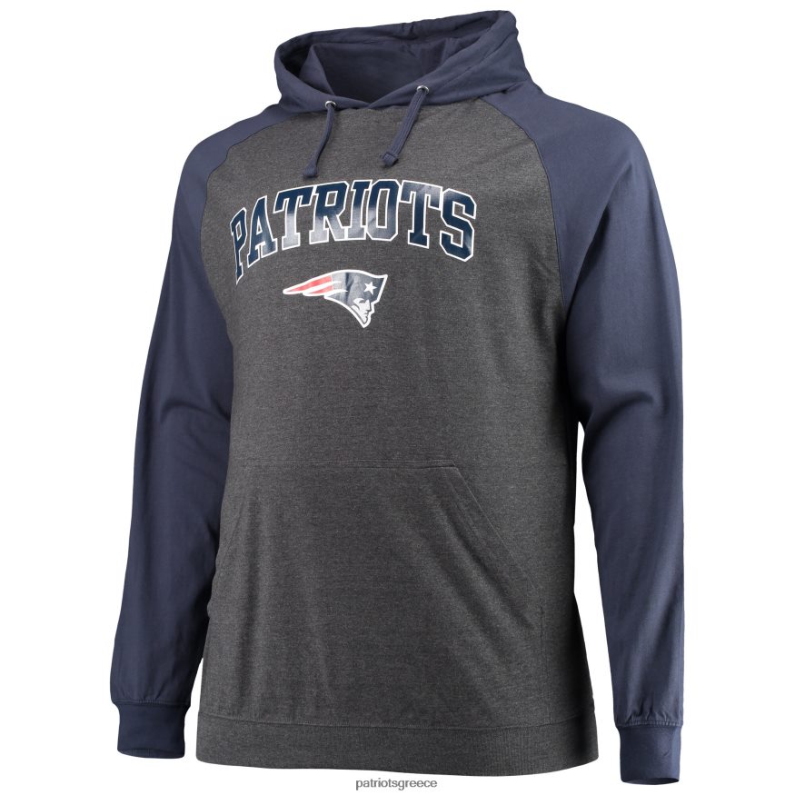 Patriots Jersey φανατικοί επώνυμα ναυτικό/ρεκέρι κάρβουνο μεγάλο και ψηλό ελαφρύ πουλόβερ με κουκούλα ρεγκλάν άνδρες είδη ένδυσης VPDHTZ609