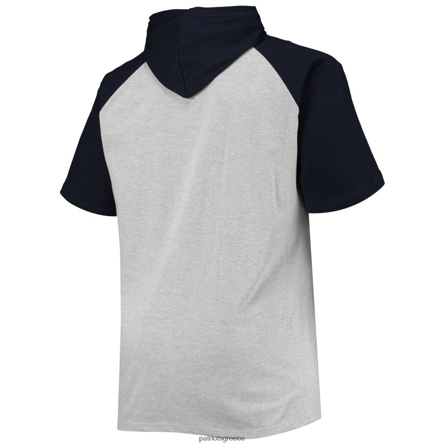 Patriots Jersey Ερεκέδες γκρι/ναυτικό μεγάλο & ψηλό ρεγκλάν κοντομάνικο πουλόβερ κουκούλα άνδρες είδη ένδυσης VPDHTZ611