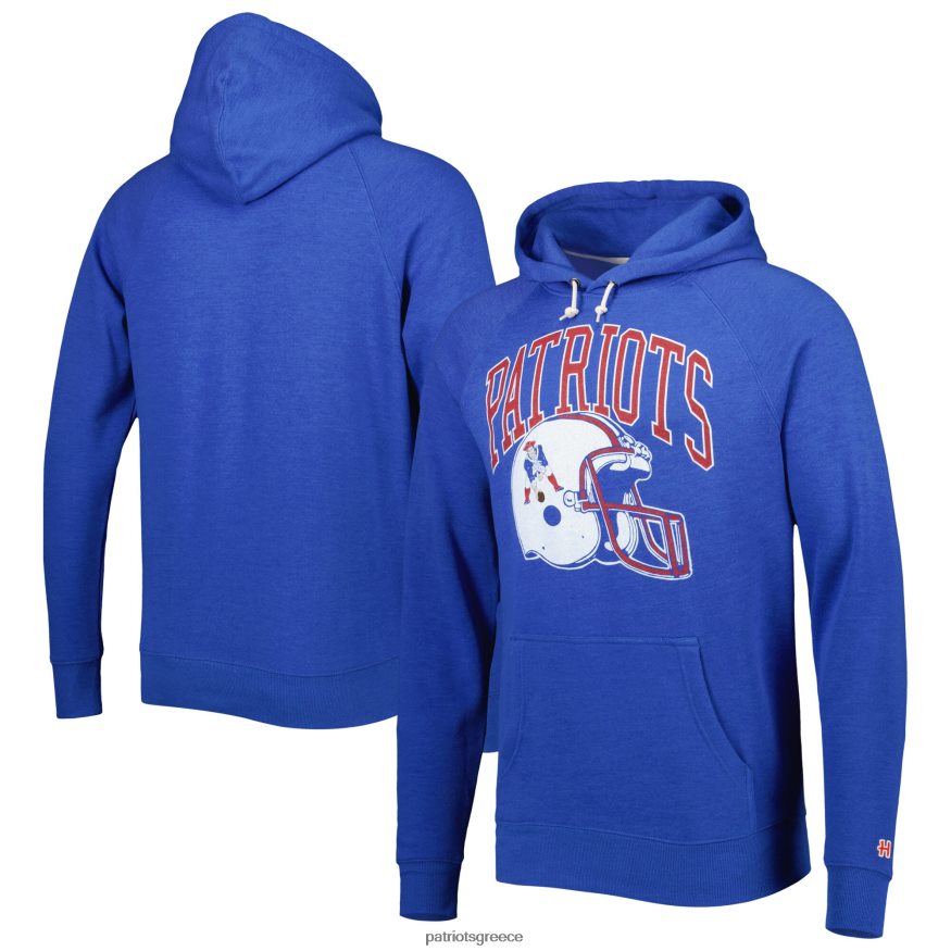 Patriots Jersey φόρος τιμής βασιλικό ρετρό κράνος με κουκούλα πουλόβερ ρεγκλάν τριπλής ανάμειξης άνδρες είδη ένδυσης VPDHTZ617