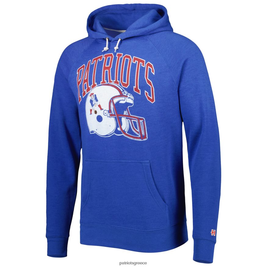 Patriots Jersey φόρος τιμής βασιλικό ρετρό κράνος με κουκούλα πουλόβερ ρεγκλάν τριπλής ανάμειξης άνδρες είδη ένδυσης VPDHTZ617