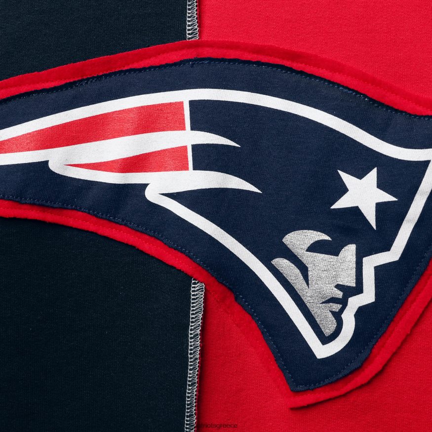 Patriots Jersey Φούτερ πουλόβερ από αναψυκτικά ναυτικό/κόκκινο βιώσιμο σπαστό κέντρο πουλόβερ άνδρες είδη ένδυσης VPDHTZ700