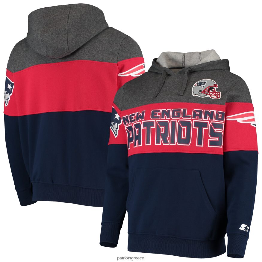 Patriots Jersey Φούτερ με κουκούλα πουλόβερ με μίζα γκρι/κόκκινο άνδρες είδη ένδυσης VPDHTZ746