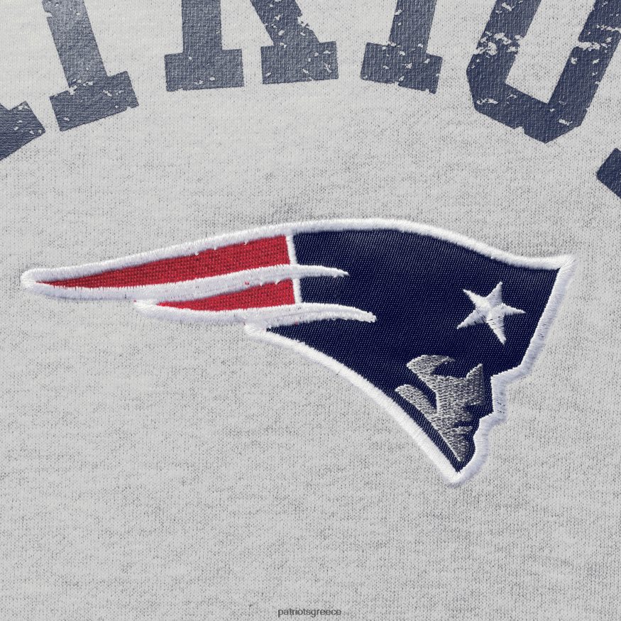 Patriots Jersey Φούτερ με κουκούλα με κουκούλα με ρεγκλάν, γκρι/ναυτικό άνδρες είδη ένδυσης VPDHTZ805