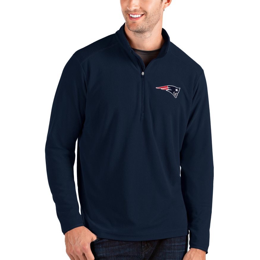 Patriots Jersey Μπουφάν πουλόβερ με ένα τέταρτο φερμουάρ antigua navy glacier άνδρες είδη ένδυσης VPDHTZ781