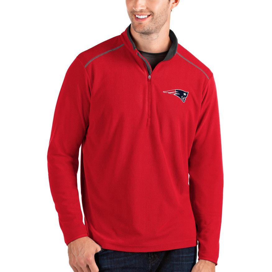 Patriots Jersey Μπουφάν πουλόβερ με ένα τέταρτο φερμουάρ antigua red/charcoal glacier άνδρες είδη ένδυσης VPDHTZ709