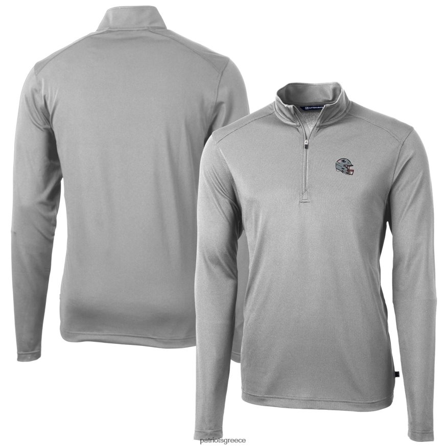 Patriots Jersey ασημένιο κράνος κόφτης & buck virtue eco pique ανακυκλωμένο πουλόβερ με φερμουάρ τέταρτο άνδρες είδη ένδυσης VPDHTZ532