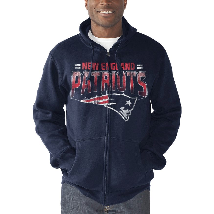 Patriots Jersey g-iii αθλητικά της Carl Banks Navy τέλεια σεζόν με φούτερ με φερμουάρ άνδρες είδη ένδυσης VPDHTZ651