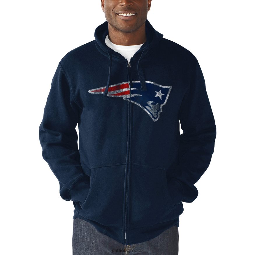 Patriots Jersey g-iii sports by carl banks navy main logo Φούτερ με φερμουάρ άνδρες είδη ένδυσης VPDHTZ702
