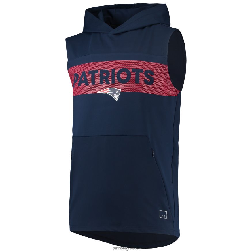 Patriots Jersey msx από τον michael strahan navy ενεργή αμάνικη κουκούλα πουλόβερ άνδρες είδη ένδυσης VPDHTZ793