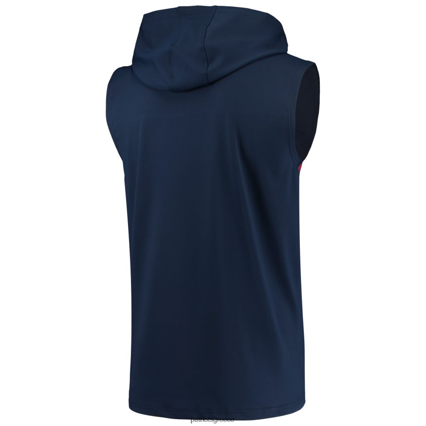 Patriots Jersey msx από τον michael strahan navy ενεργή αμάνικη κουκούλα πουλόβερ άνδρες είδη ένδυσης VPDHTZ793