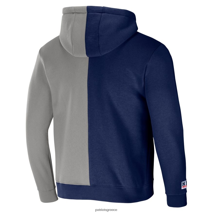Patriots Jersey nfl x με κουκούλα πουλόβερ με λογότυπο staple navy split άνδρες είδη ένδυσης VPDHTZ810