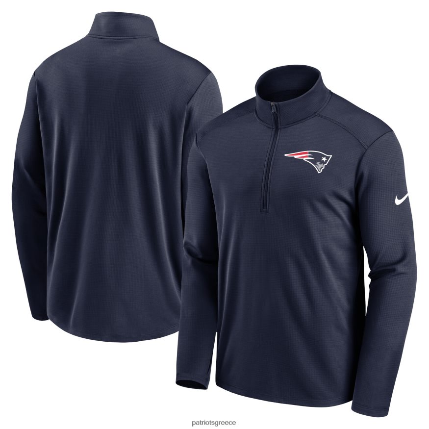 Patriots Jersey nike navy logo pacer performance μπουφάν με μισό φερμουάρ άνδρες είδη ένδυσης VPDHTZ566