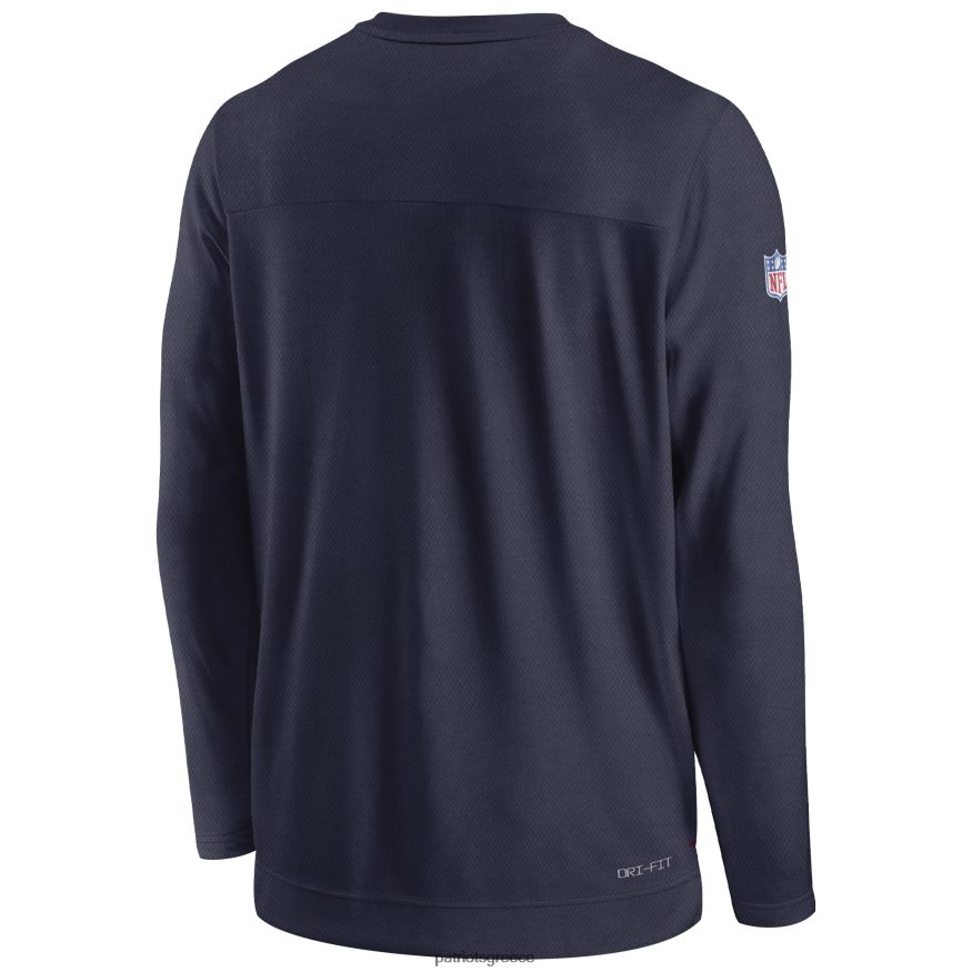 Patriots Jersey μακρυμάνικο μπλουζάκι nike navy sideline lockup performance άνδρες είδη ένδυσης VPDHTZ592